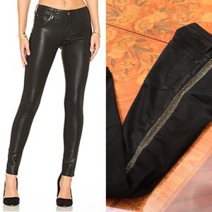 JOE’S Jeans gunmetal The Icon mid rise skinny ankle coated black jeans Sz.23